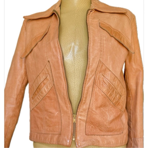 Reed Genuine Leather Jacket – Tan Caramel Color Classic Style - Picture 8 of 8